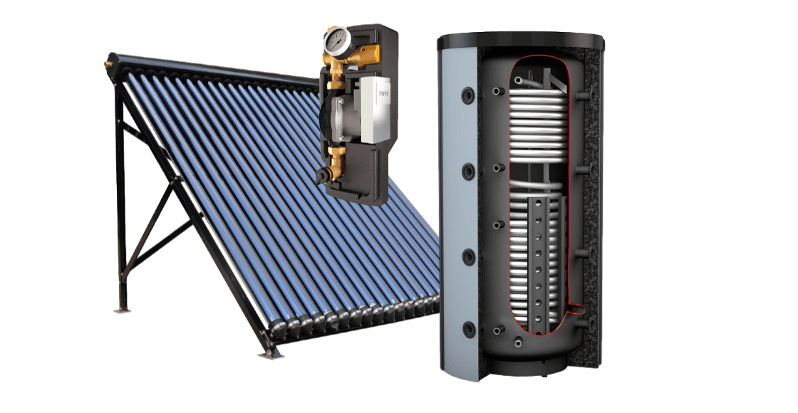 Rivusol Radiant Zonneboiler set (150 vacuumbuizen met 1000 liter