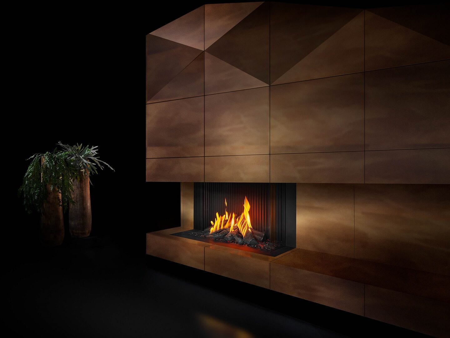 Barbas Gas Fire Panorama 110-55 driezijdige inbouwgashaard