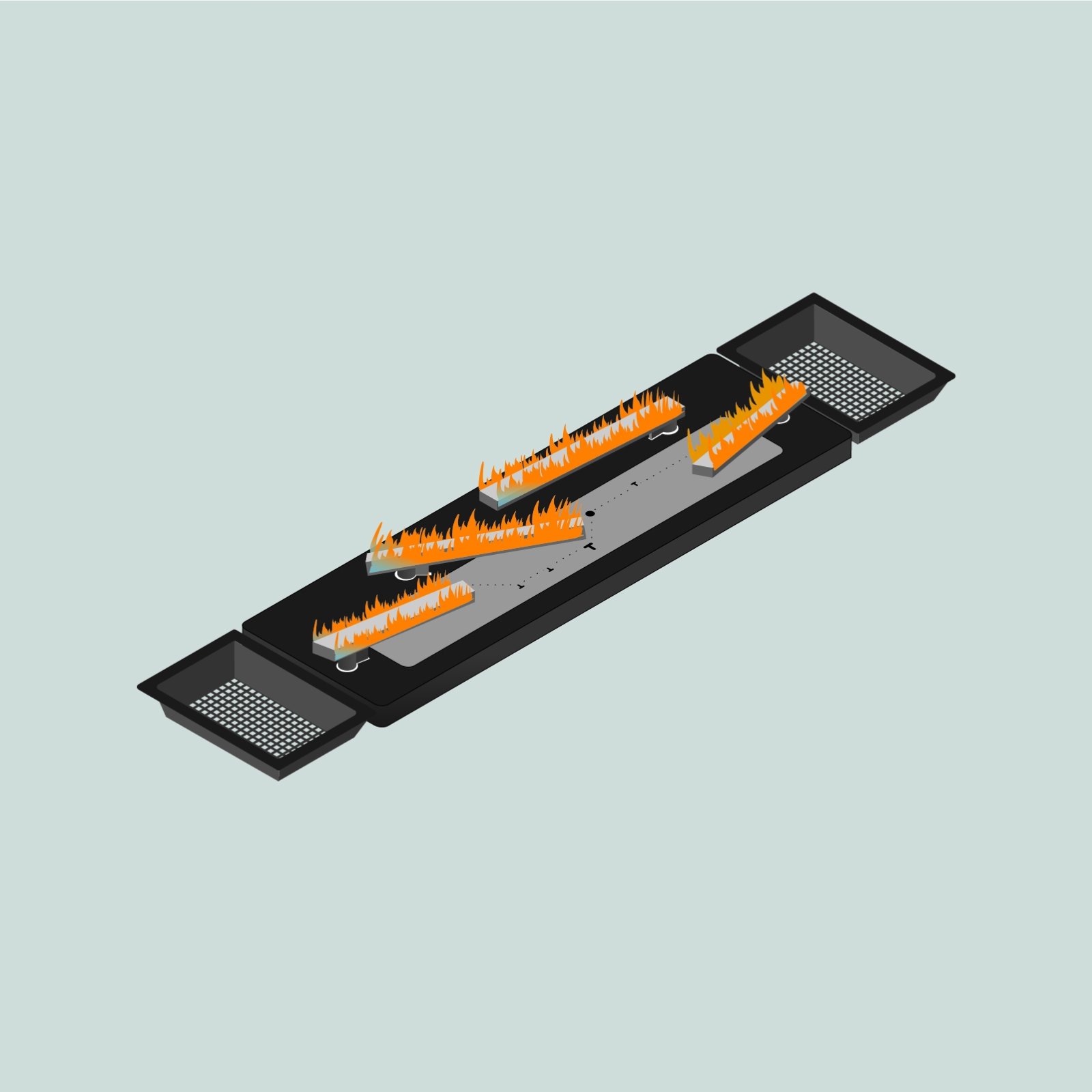 Real flame burner L LED