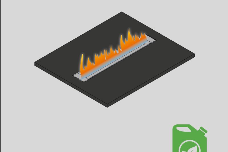 Detail van de enkele bio-ethanolbrander van Element4