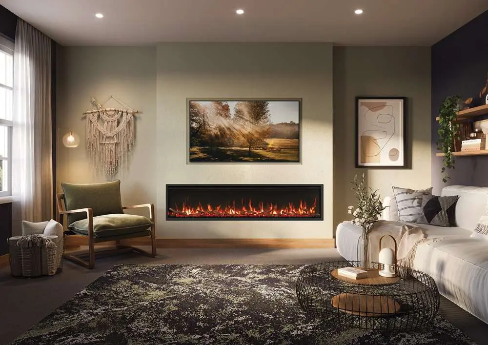 FireFX Atmos 195R elektrische inbouwhaard in een afgewerkte wand