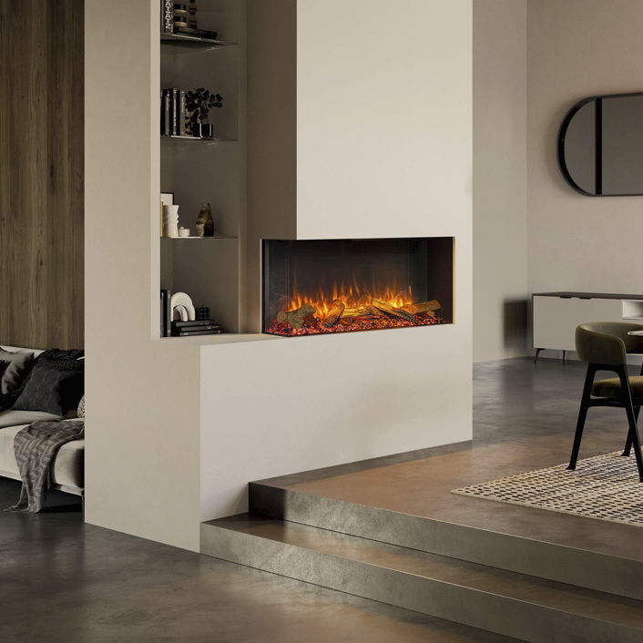 Gazco eReflex 110RW elektrische haard - uitvoering en plaatsingsvoorbeeld