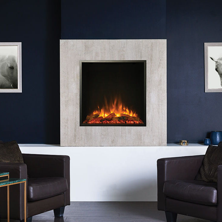 Gazco eReflex 75RW elektrische haard - uitvoering en plaatsingsvoorbeeld