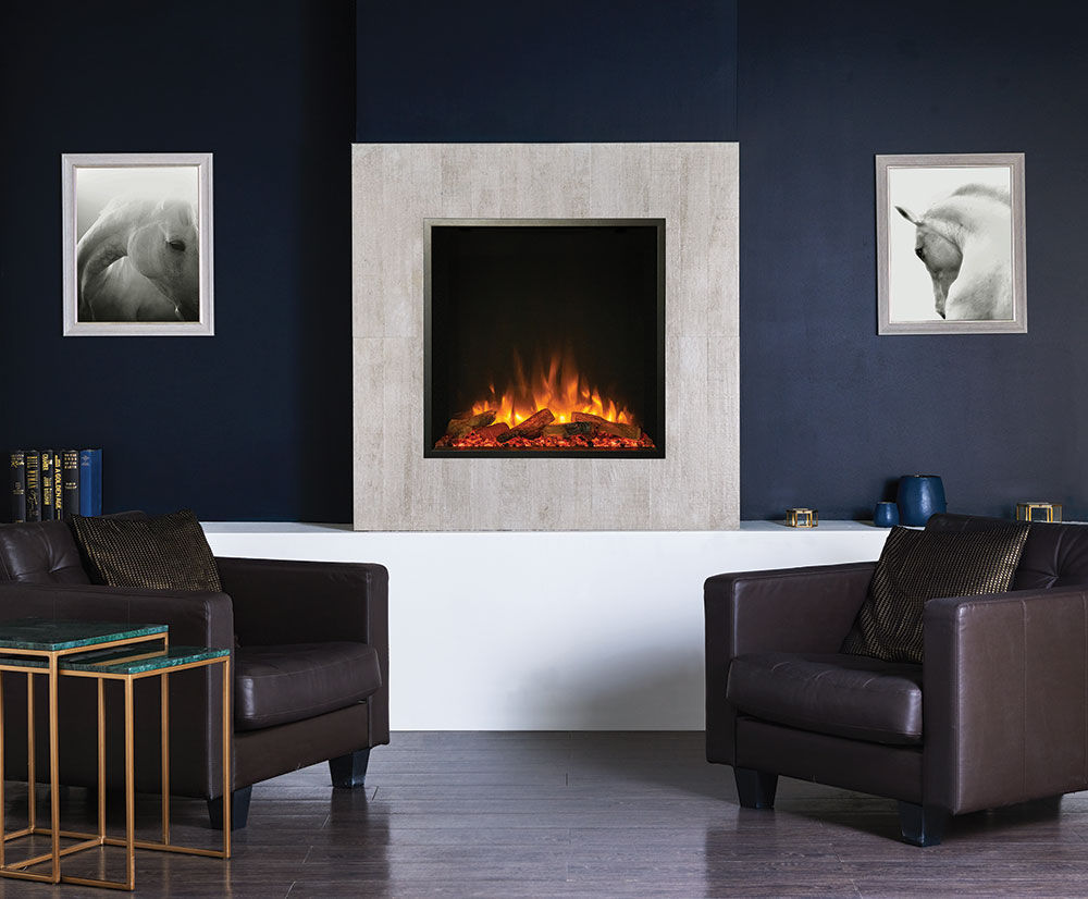 Gazco eReflex 75RW elektrische haard - uitvoering en plaatsingsvoorbeeld