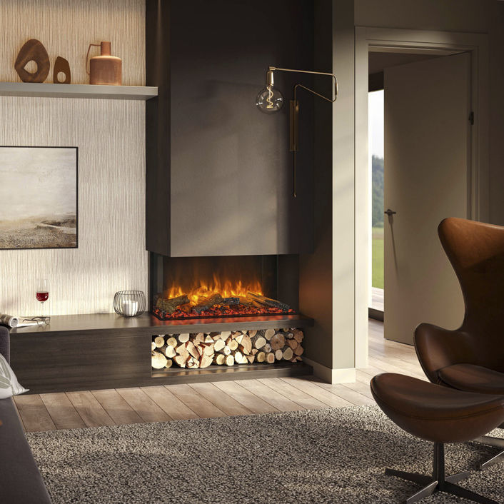 Gazco eReflex 85RW elektrische haard - uitvoering en plaatsingsvoorbeeld
