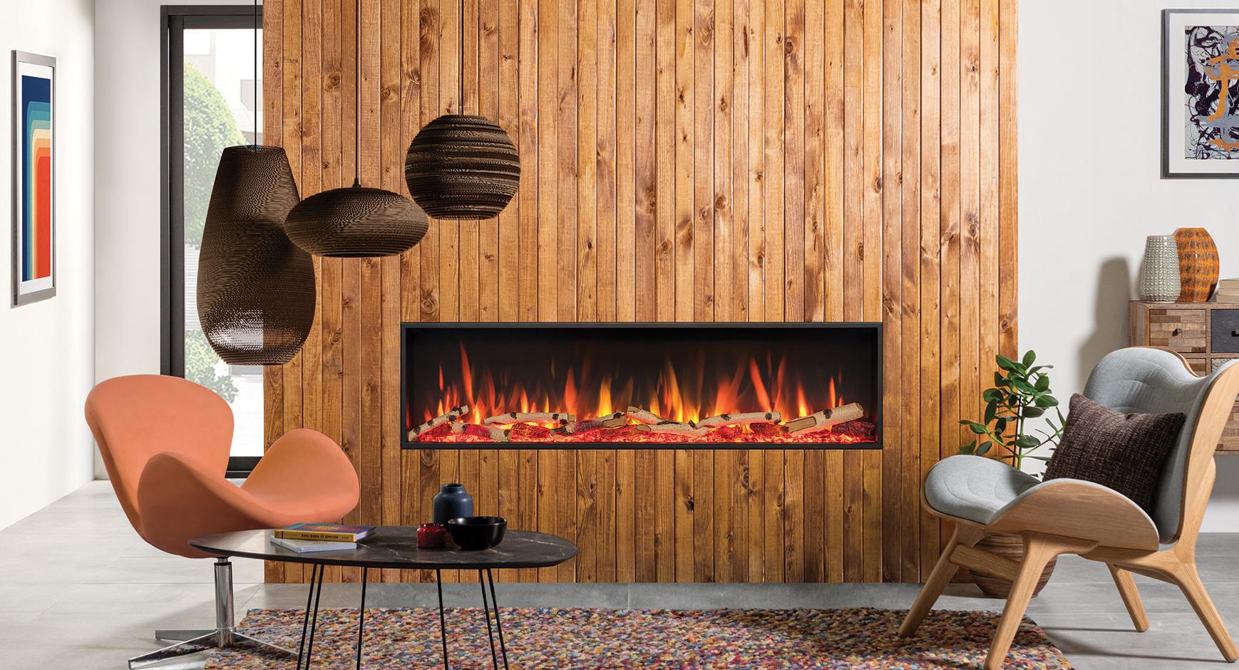 Gazco eStudio 135R elektrische fronthaard met optionele berkenstammen