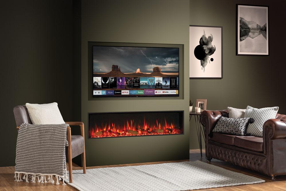 Gazco eStudio 165R brede elektrische fronthaard met eikenstammeneffect
