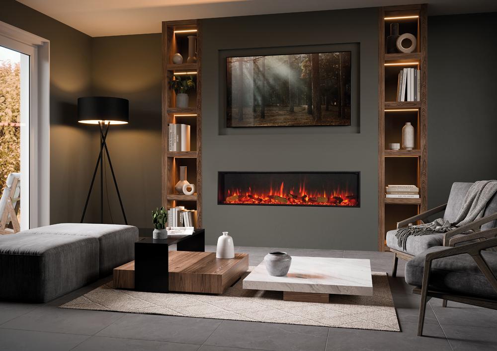 Gazco eStudio 165R brede elektrische fronthaard met eikenstammeneffect