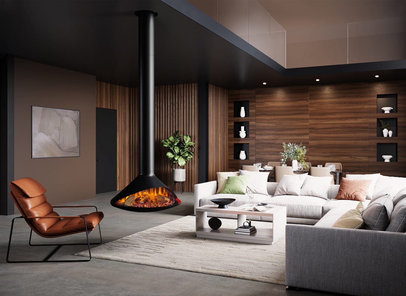 Onyx Orbit elektrische hanghaard - toestel en interieurvoorbeeld