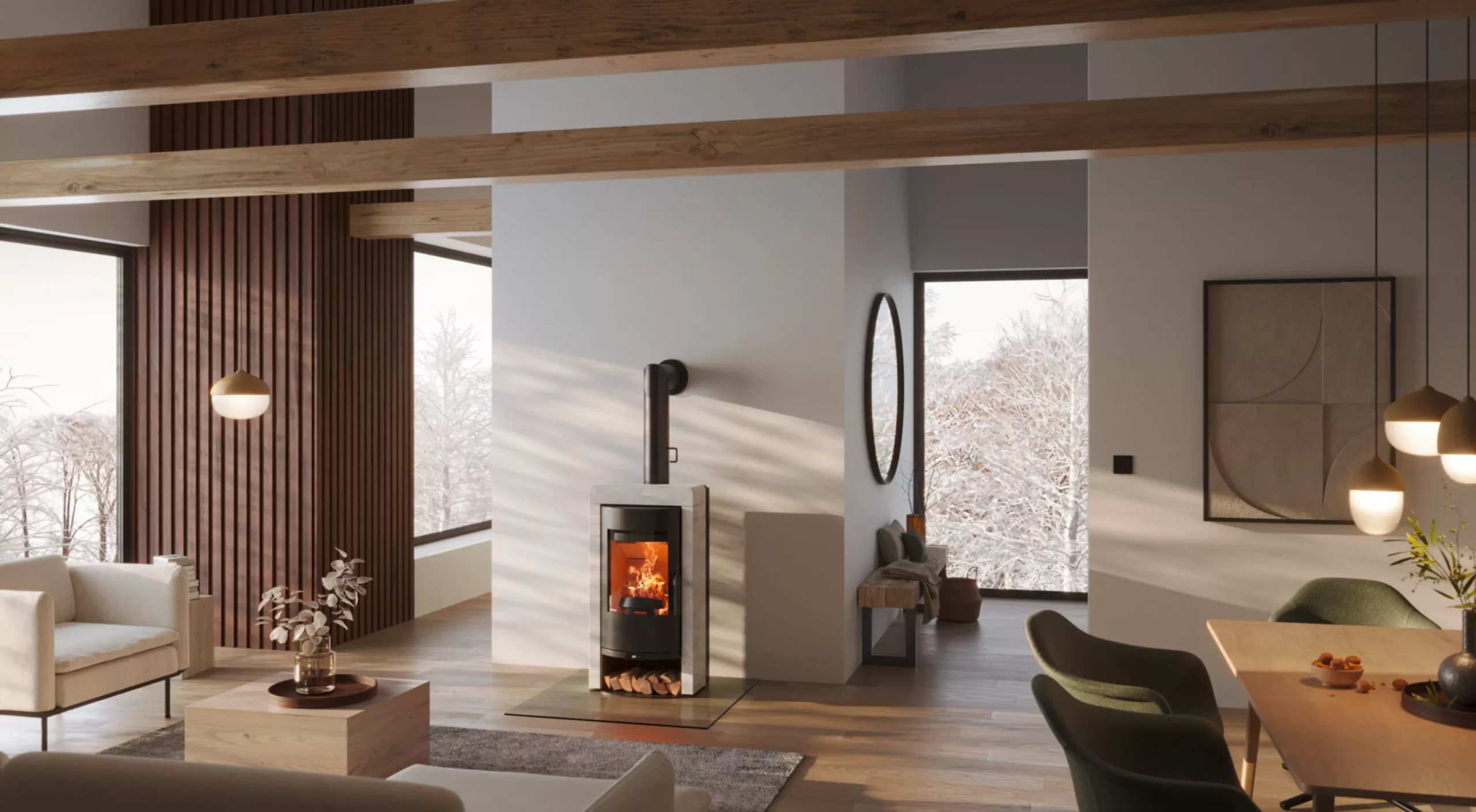 RIKA FOX-II kachel in interieur, officieel sfeerbeeld
