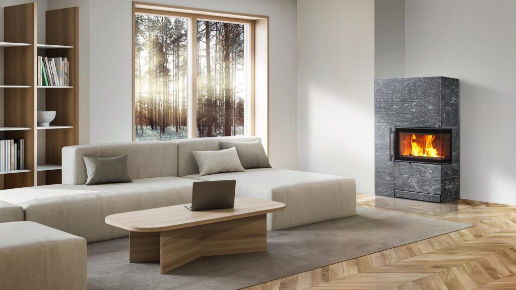 Tulikivi Petro in een interieur – sfeerfoto van de fabrikant