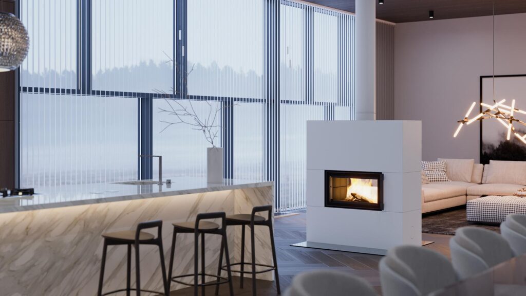 Tulikivi Saramo 2D in een interieur – sfeerfoto van de fabrikant
