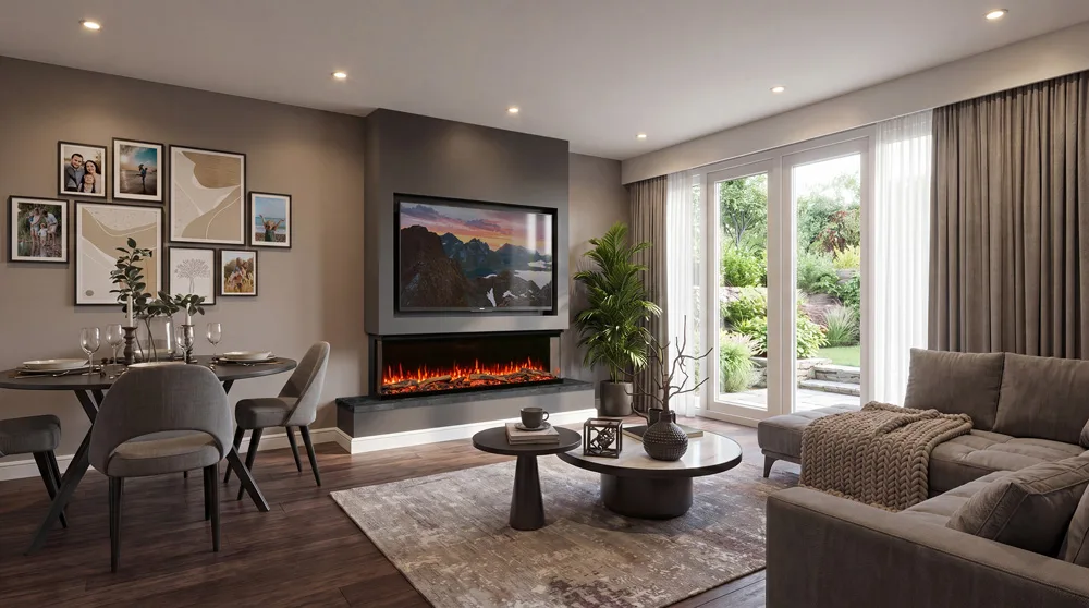 FireFX Atmos Versa 135W sfeerbeeld in een woonkamer