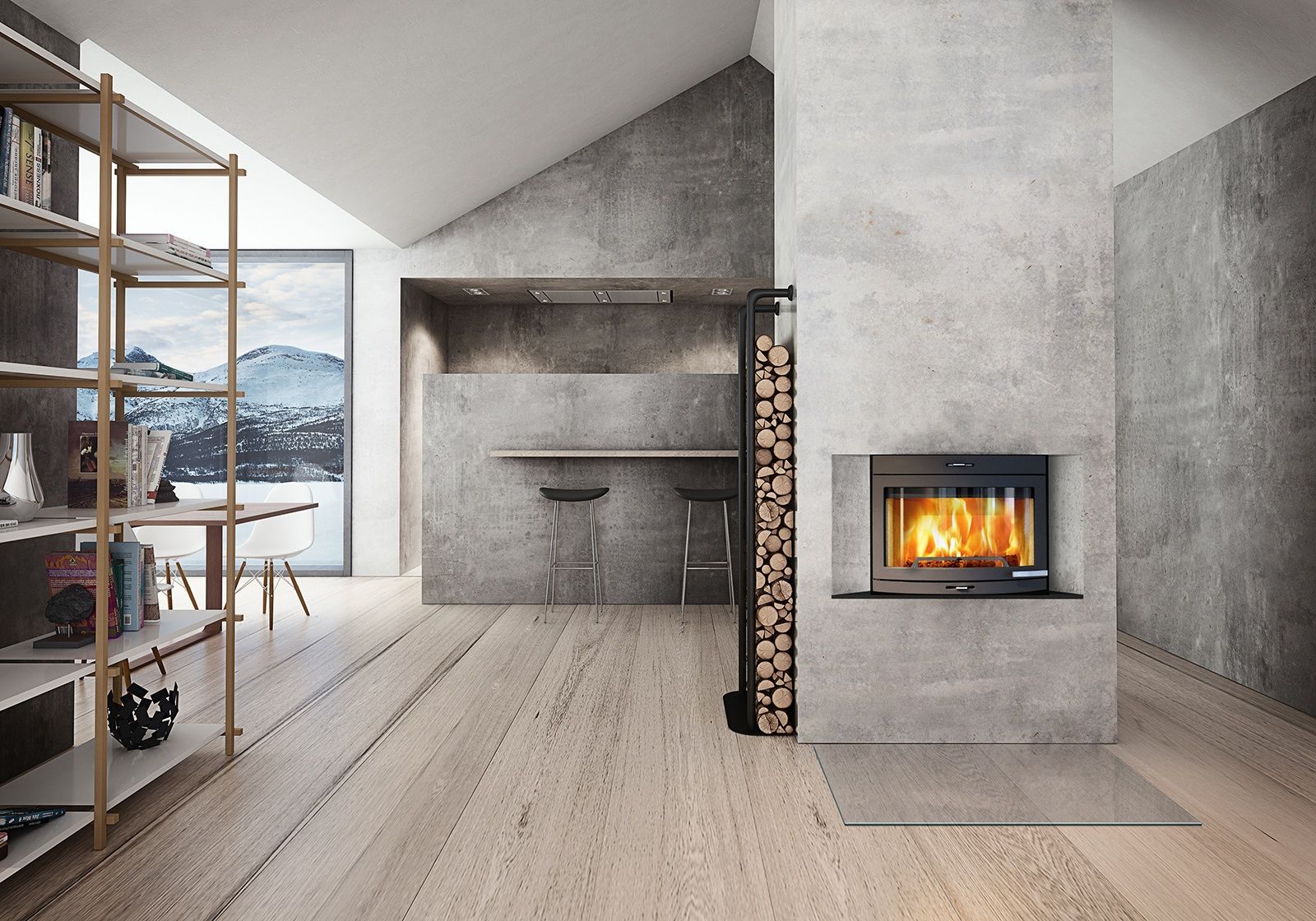 Jotul I 400 Panorama sfeerbeeld woonkamer