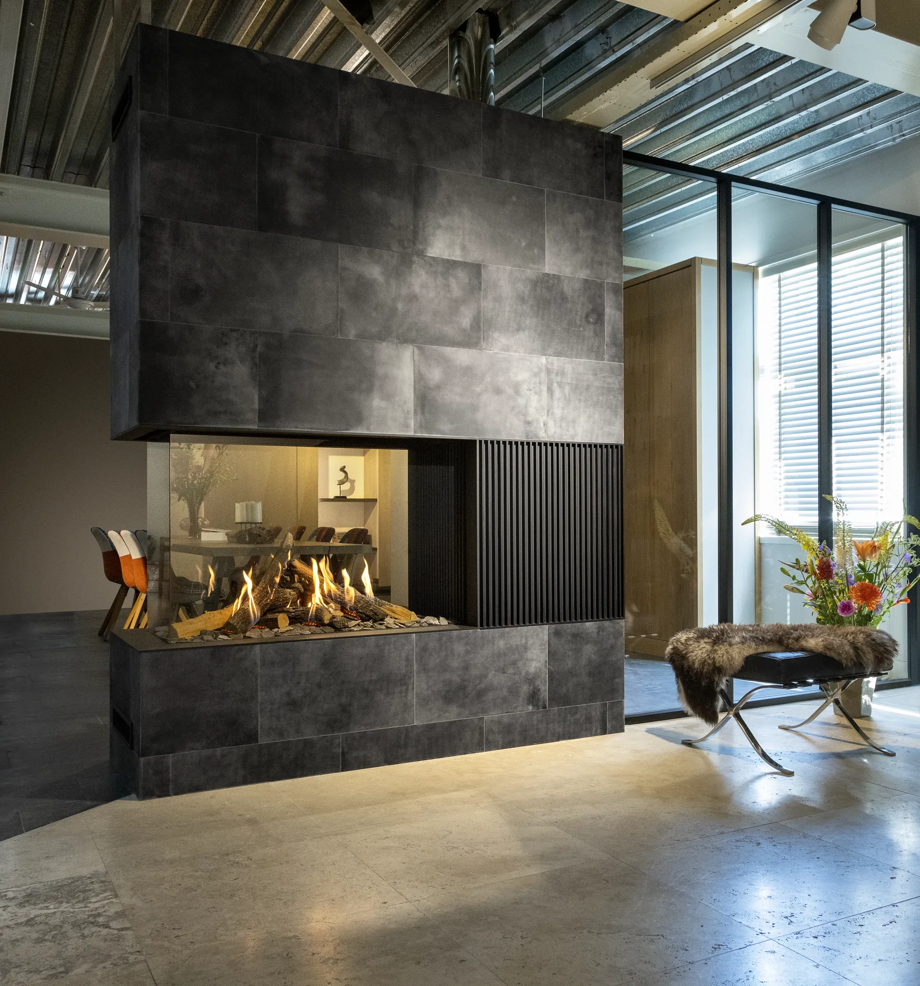 Kalfire GP115/75R gashaard in wooninterieur
