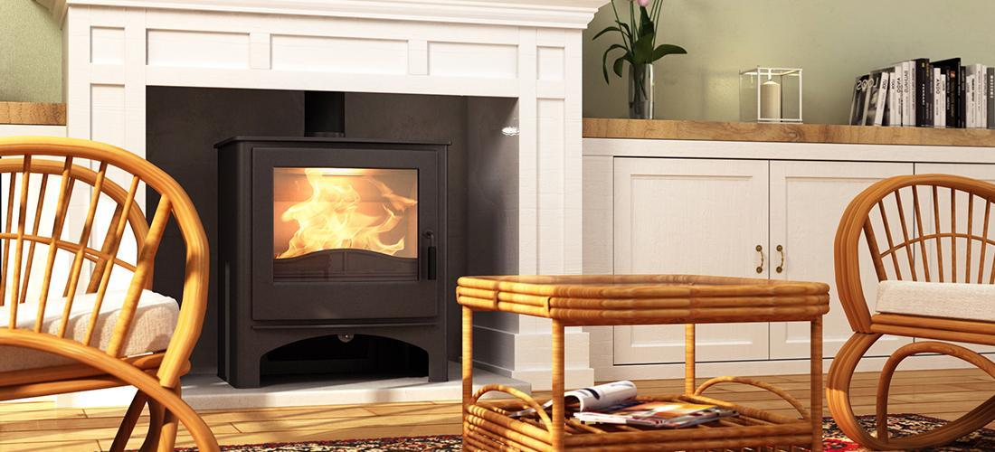 Nordic Fire Cottage CV-houtkachel in een interieur