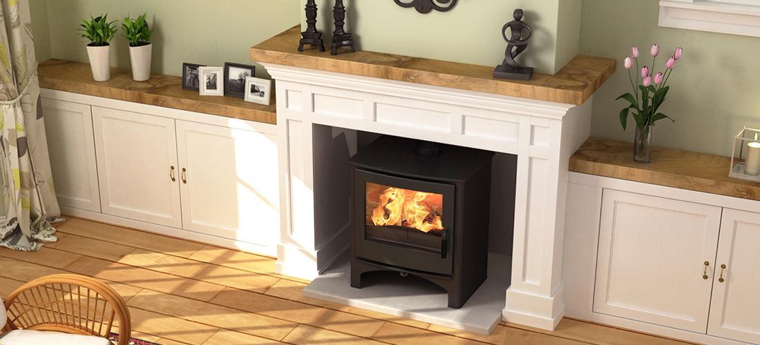 Nordic Fire Cottage CV-houtkachel in een interieur