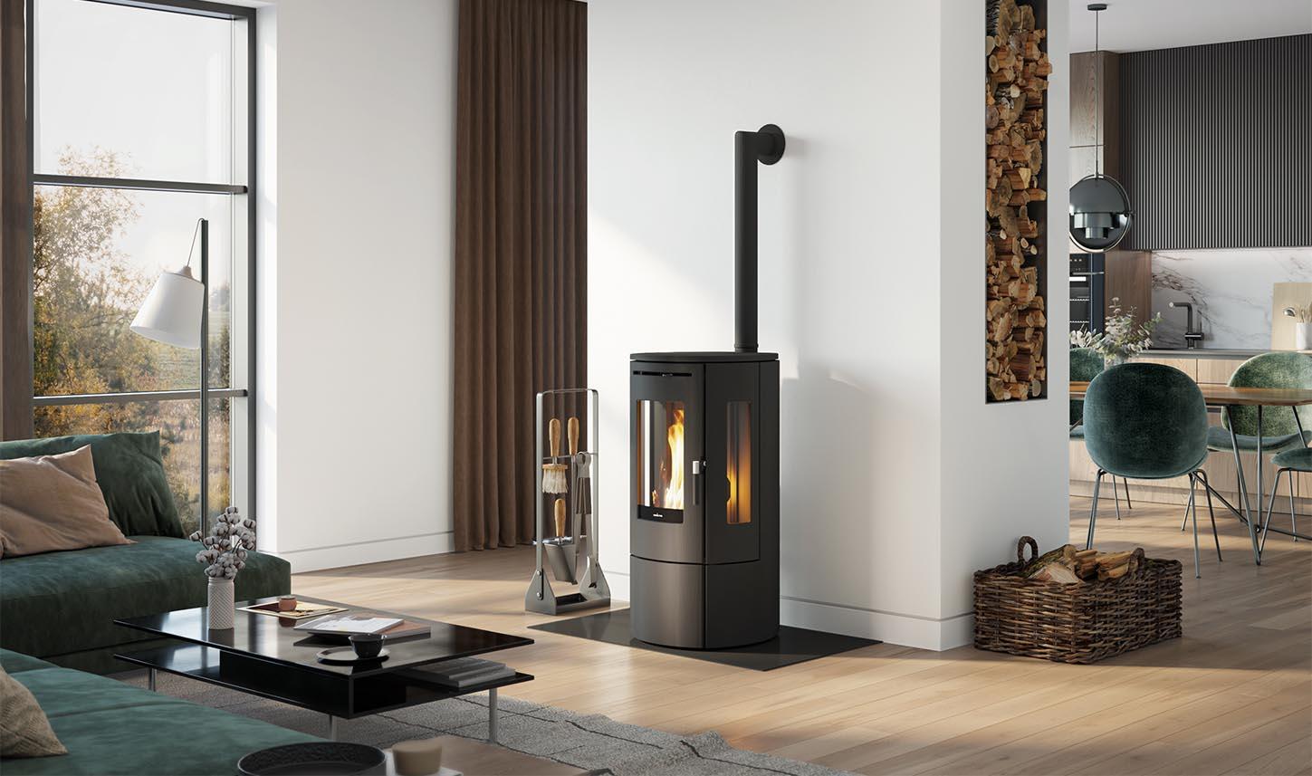 Nordic Fire Tjallmo pelletkachel in een interieur